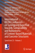 Cover: International RILEM Conference on Synergising Expertise towards Sustainability and Robustness of Cement-based Materials and Concrete Structures - Springer