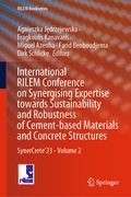 Cover: International RILEM Conference on Synergising Expertise towards Sustainability and Robustness of Cement-based Materials and Concrete Structures - Springer