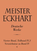 Cover: Meister Eckhart. Deutsche Werke Band 4,3: Verzeichnisse zu Band 4 - Kohlhammer