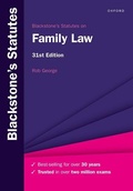 Cover: Blackstone's Statutes on Family Law - Oxford University Press