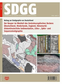 Abbildung von: Der Keuper im Westteil des Zentraleuropäischen Beckens (Deutschland, Niederlande, England, Dänemark): diskontinuierliche Sedimentation, Litho-, Zyklo- und Sequenzstratigraphie - E. Schweizerbart'sche Verlagsbuchhandlung