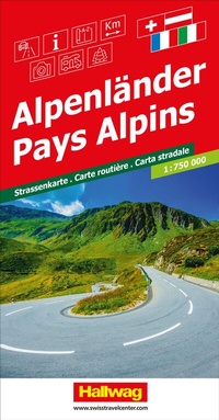 Abbildung von: Hallwag Strassenkarte Alpenländer 1:750.000 - Hallwag Kümmerly+Frey