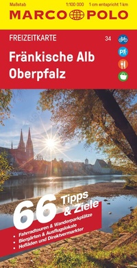 Abbildung von: MARCO POLO Freizeitkarte 34 Fränkische Alb, Oberpfalz 1:100.000 - MARCO POLO ein Imprint von MAIRDUMONT