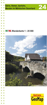 Abbildung von: Balve, Hemer, Iserlohn, Menden im Märkischen Sauerland Blatt 24, topographische Wanderkarte NRW - GeoMap