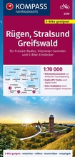 Cover: KOMPASS Fahrradkarte 3319 R&uuml;gen, Stralsund, Greifswald 1:70.000 - KOMPASS-Karten