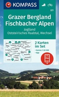 Cover: KOMPASS Wanderkarten-Set 221 Grazer Bergland, Fischbacher Alpen (2 Karten) 1:50.000 - KOMPASS-Karten