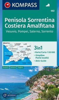 Abbildung von: KOMPASS Wanderkarte 682 Penisola Sorrentina, Costiera Amalfitana, Vesuvio, Pompei, Salerno, Sorrento 1:50.000 - KOMPASS-Karten