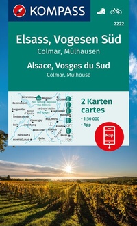 Abbildung von: KOMPASS Wanderkarten-Set 2222 Elsass, Vogesen Süd, Alsace, Vosges du Sud, Colmar, Mülhausen, Mulhouse (2 Karten) 1:50.000 - KOMPASS-Karten