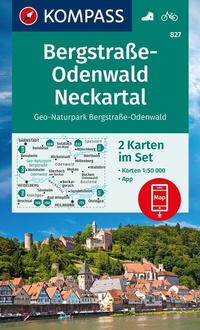 Abbildung von: KOMPASS Wanderkarten-Set 827 Bergstraße-Odenwald, Neckartal, Geo-Naturpark Bergstraße-Odenwald (2 Karten) 1:50.000 - KOMPASS-Karten