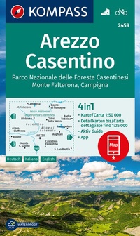 Abbildung von: KOMPASS Wanderkarte 2459 Arezzo, Casentino, Parco Nazionale delle Foreste Casentinesi, Monte Falterona, Campigna 1:50.000 - KOMPASS-Karten
