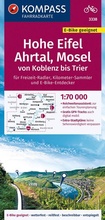 Cover: KOMPASS Fahrradkarte 3338 Hohe Eifel, Ahrtal, Mosel, von Koblenz bis Trier 1:70.000 - KOMPASS-Karten