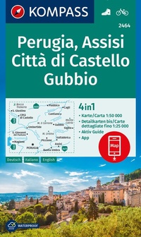 Abbildung von: KOMPASS Wanderkarte 2464 Perugia, Assisi, Città di Castello, Gubbio 1:50.000 - KOMPASS-Karten