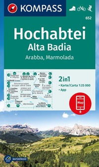 Abbildung von: KOMPASS Wanderkarte 652 Hochabtei / Alta Badia, Arabba , Marmolada 1:25.000 - KOMPASS-Karten