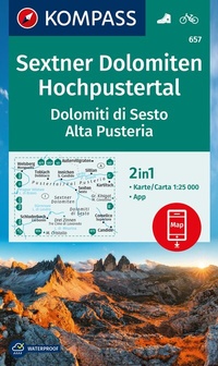 Abbildung von: KOMPASS Wanderkarte 657 Sextner Dolomiten, Hochpustertal / Dolomiti di Sesto, Alta Pusteria 1:25.000 - KOMPASS-Karten