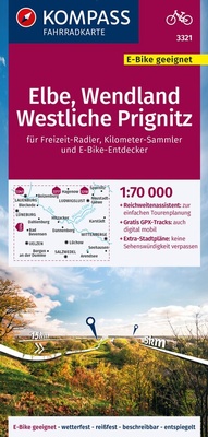 Abbildung von: KOMPASS Fahrradkarte 3321 Elbe, Wendland, Westliche Prignitz 1:70.000 - KOMPASS-Karten