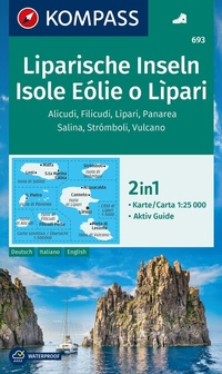 Abbildung von: KOMPASS Wanderkarte 693 Liparische Inseln, Isole Eólie o Lìpari, Alicudi, Filicudi, Lìpari, Panarea, Salina, Strómboli, Vulcano 1:25.000 - KOMPASS-Karten