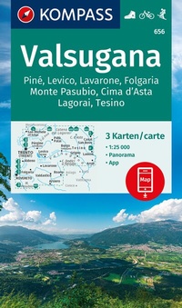 Abbildung von: KOMPASS Wanderkarten-Set 656 Valsugana, Pine, Levico, Lavarone, Folgaria, Monte Pasubio, Cima d'Asta, Lagorai, Tesino (3 Karten) 1:25.000 - KOMPASS-Karten