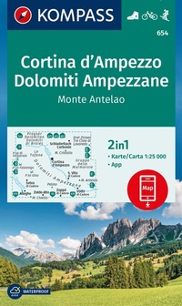 Abbildung von: KOMPASS Wanderkarte 654 Cortina d'Ampezzo, Dolomiti Ampezzane, Monte Antelao 1:25.000 - KOMPASS-Karten