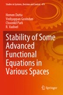 Cover: Stability of Some Advanced Functional Equations in Various Spaces - Springer