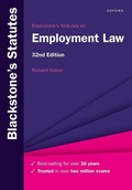 Cover: Blackstone's Statutes on Employment Law - Oxford University Press