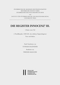 Cover: Die Register Innocenz' III., 3. Band - Verlag der &ouml;sterreichischen Akademie der Wissenschaften