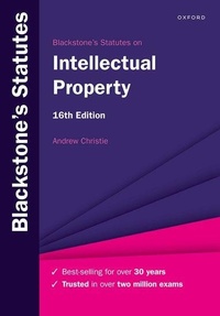 Abbildung von: Blackstone's Statutes on Intellectual Property - Oxford University Press