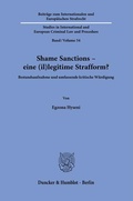 Bild: Shame Sanctions - eine (il)legitime Strafform? - Duncker & Humblot