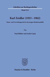 Abbildung von: Karl Zeidler (1923-1962). - Duncker & Humblot