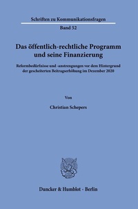 Abbildung von: Das öffentlich-rechtliche Programm und seine Finanzierung. - fibre