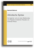 Cover: Altindische Syntax - Universit&auml;tsverlag Halle-Wittenberg