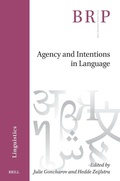 Cover: Agency and Intentions in Language - Brill