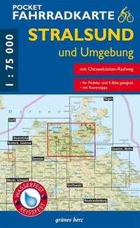 Abbildung von: Pocket-Fahrradkarte Stralsund und Umgebung - grünes herz