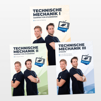 Abbildung von: Technische Mechanik 1, 2 & 3 Lernhefte Set - Statik, Festigkeitslehre & Dynamik - StudyHelp Verlag