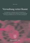 Cover: Verwaltung rettet Kunst. - Duncker & Humblot