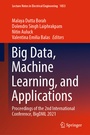 Cover: Big Data, Machine Learning, and Applications - Springer