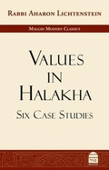 Cover: Values in Halakha - Toby Press LLC, The