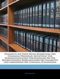 Cover: Fragmente Aus Einer Neuen Bearbeitung Der Gymnasial-P Dagogik - Nabu Press