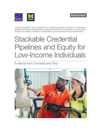 Enlarge image Cover: Stackable Credential Pipelines and Equity for Low-Income Individuals - RAND Corporation