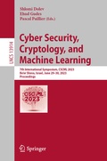 Cover: Cyber Security, Cryptology, and Machine Learning - Springer