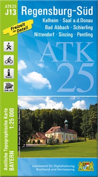 Abbildung von: ATK25-J13 Regensburg-Süd (Amtliche Topographische Karte 1:25000) - Landesamt für Digitalisierung, Breitband und Vermessung, Bayern