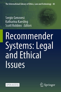 Enlarge image Cover: Recommender Systems: Legal and Ethical Issues - Springer