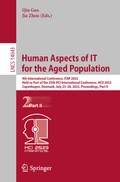 Cover: Human Aspects of IT for the Aged Population - Springer