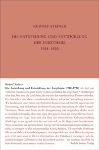 Enlarge image Cover: Die Entstehung und Entwicklung der Eurythmie 1918-1920 - Rudolf Steiner Verlag