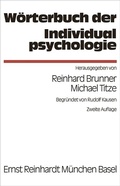 Cover: W&ouml;rterbuch der Individualpsychologie - Ernst Reinhardt Verlag