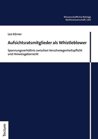 Abbildung von: Aufsichtsratsmitglieder als Whistleblower - Tectum Wissenschaftsverlag