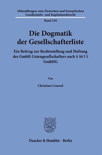 Abbildung von: Die Dogmatik der Gesellschafterliste. - fibre
