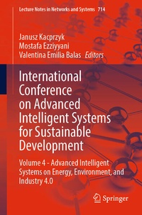 Enlarge image Cover: International Conference on Advanced Intelligent Systems for Sustainable Development - Springer
