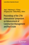 Cover: Proceedings of the 27th International Symposium on Advancement of Construction Management and Real Estate - Springer
