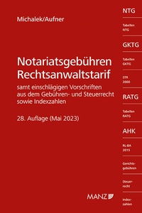 Abbildung von: Notariatsgebühren - Rechtsanwaltstarif - Manz