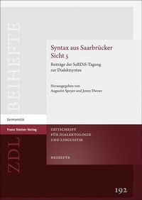 Abbildung von: Syntax aus Saarbrücker Sicht 5 - Franz Steiner Verlag